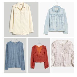 Bundle of 5 Madewell/ Jcrew Women’s Jacket, Sweater, Top